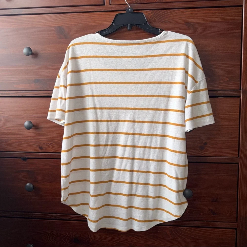 Women’s Slouchy Striped Linen Blend Tee